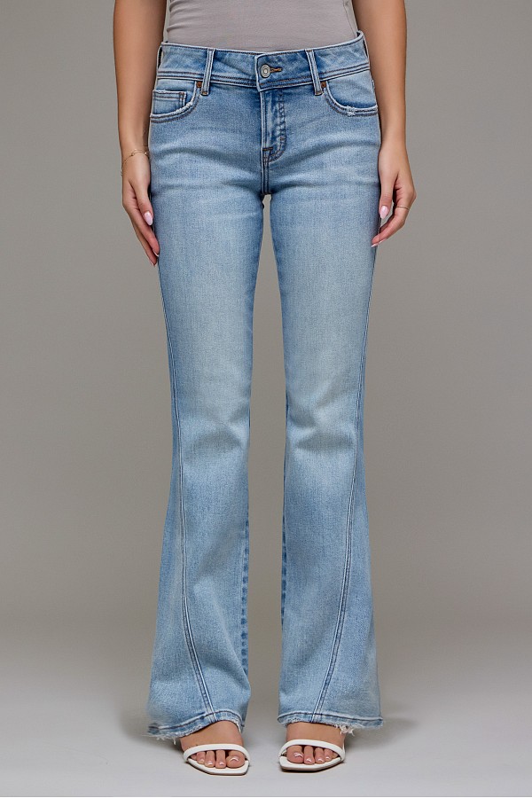 Light Wash Side Seam Low Rise Bootcut 